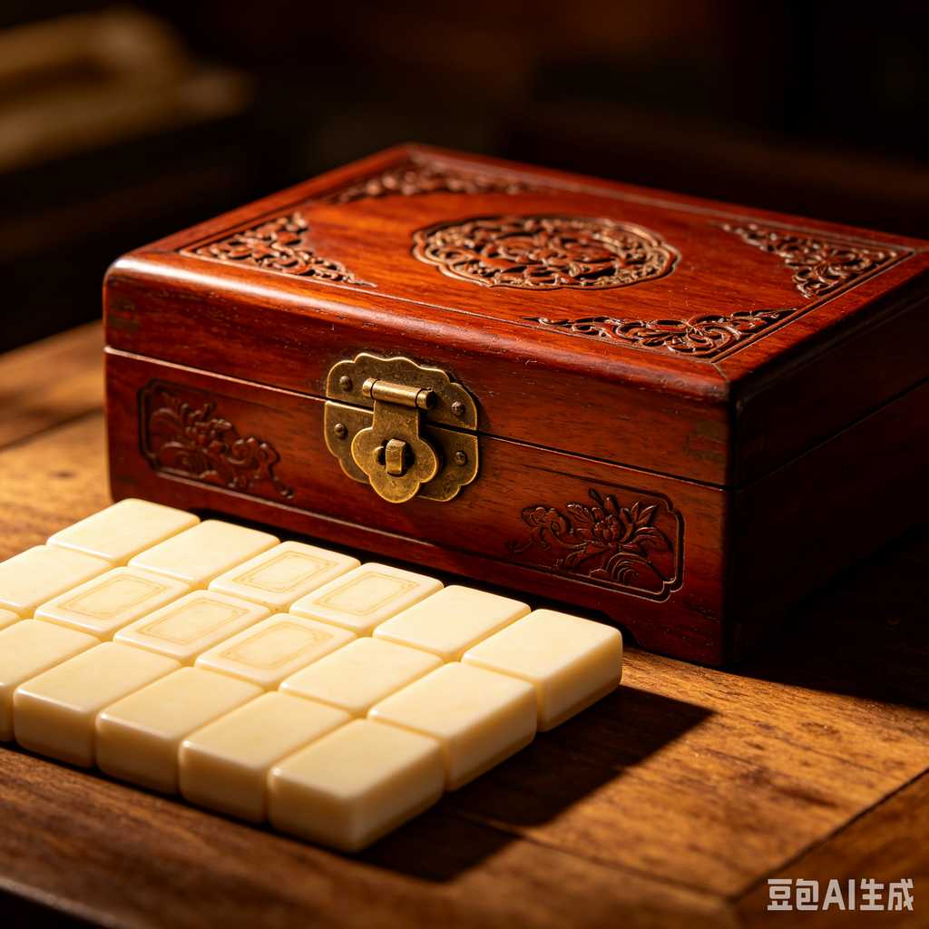 mahjong set with dice and chips
